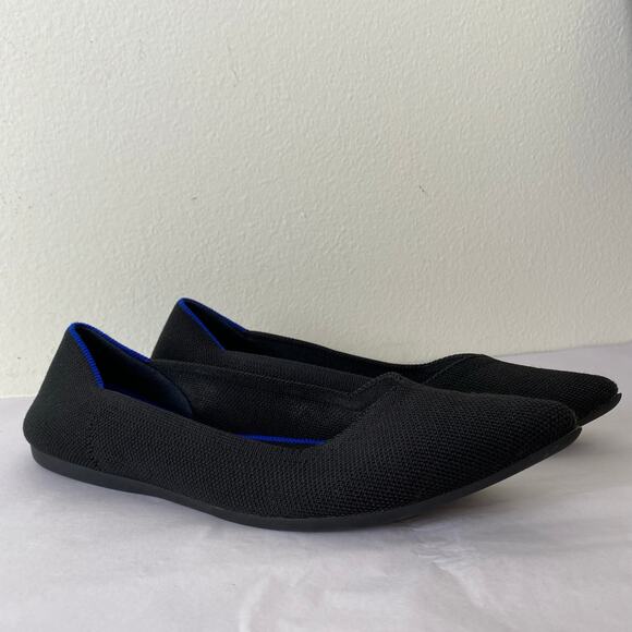 Rothy's The Point Flats Size 9 Black Ballet Comfort Career Sustainable Staple - Picture 7 of 13